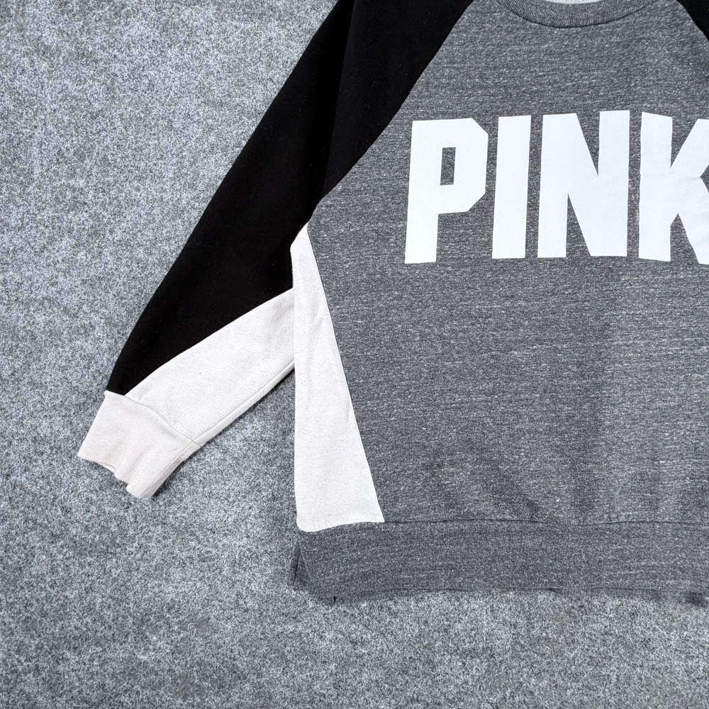 Victorias Secret By Pink Sweatshirt Womens M Multicolor Colorblock Fleece Lined - Picture 6 of 16